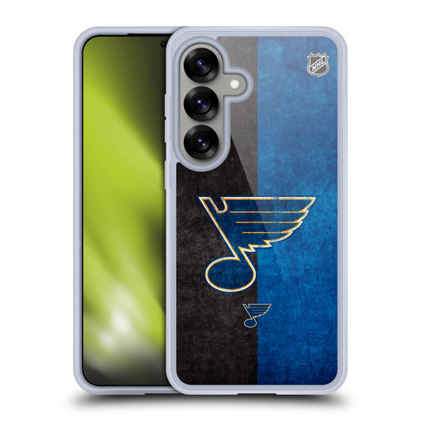NHL St Louis Blues Half Distressed Soft Gel Case for Samsung Galaxy S25 & MagSafe