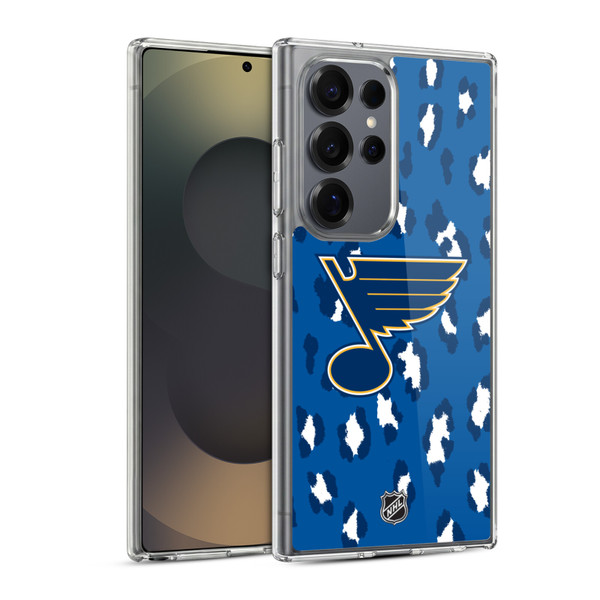 NHL St Louis Blues Leopard Pattern Soft Gel Case for Samsung Galaxy S25 Ultra & MagSafe