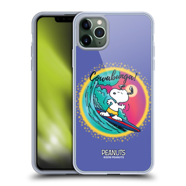 Peanuts Snoopy Boardwalk Airbrush Cowabunga Surf Soft Gel Case for Apple iPhone 11 Pro Max & MagSafe
