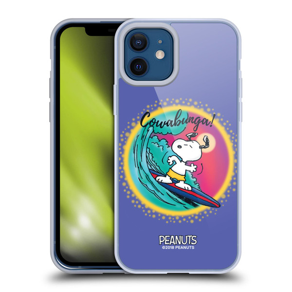 Peanuts Snoopy Boardwalk Airbrush Cowabunga Surf Soft Gel Case for Apple iPhone 12 / iPhone 12 Pro & MagSafe