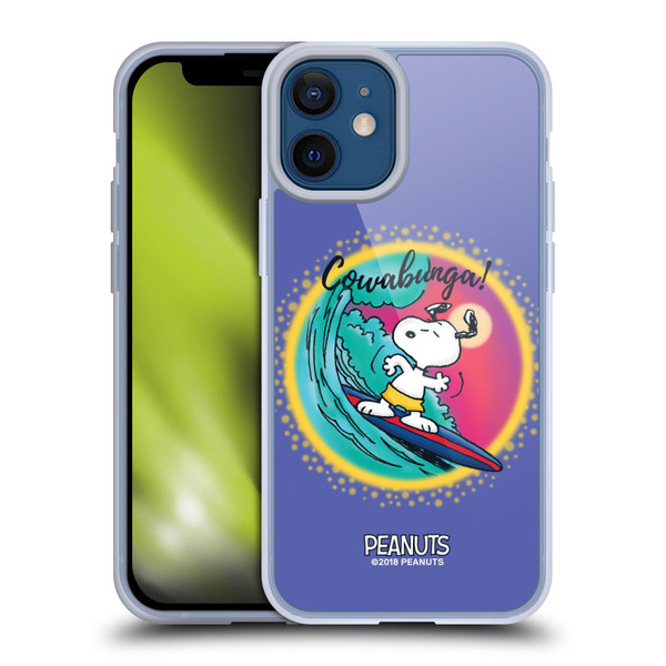 Peanuts Snoopy Boardwalk Airbrush Cowabunga Surf Soft Gel Case for Apple iPhone 12 Mini & MagSafe