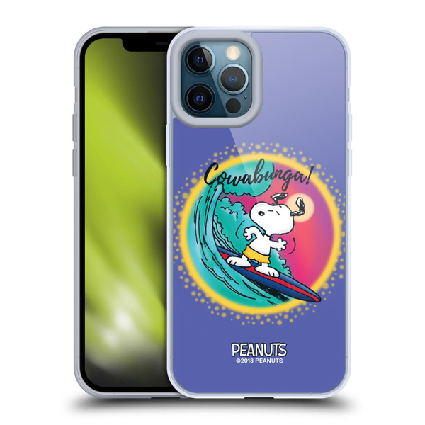 Peanuts Snoopy Boardwalk Airbrush Cowabunga Surf Soft Gel Case for Apple iPhone 12 Pro Max & MagSafe