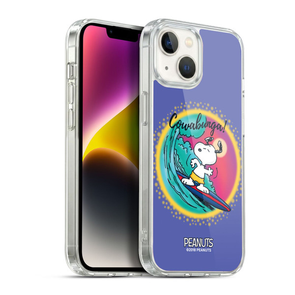 Peanuts Snoopy Boardwalk Airbrush Cowabunga Surf Soft Gel Case for Apple iPhone 14