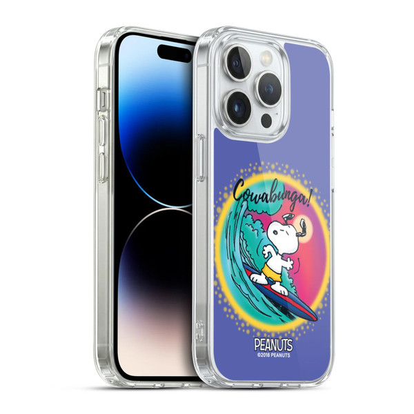 Peanuts Snoopy Boardwalk Airbrush Cowabunga Surf Soft Gel Case for Apple iPhone 14 Pro & MagSafe