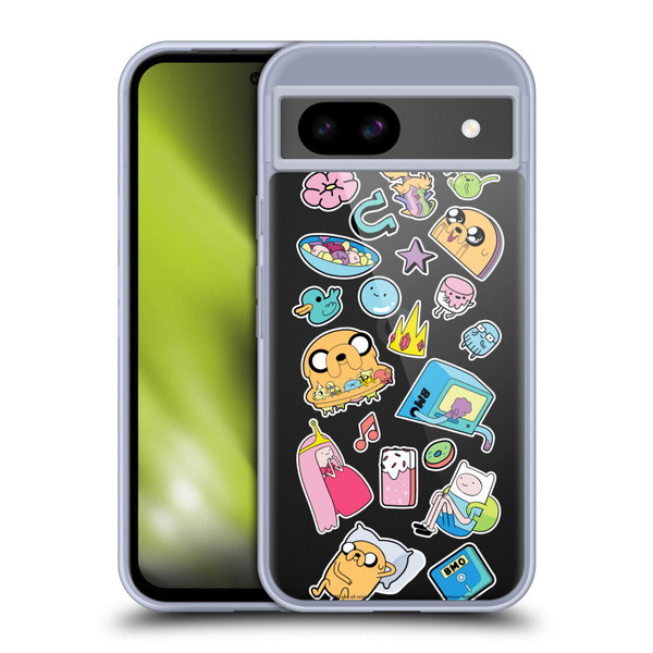 Adventure Time Graphics Icons Soft Gel Case for Google Pixel 8a