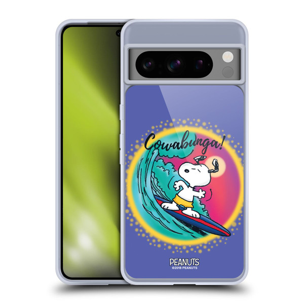 Peanuts Snoopy Boardwalk Airbrush Cowabunga Surf Soft Gel Case for Google Pixel 8 Pro