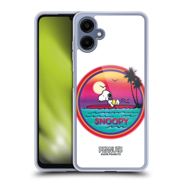 Peanuts Snoopy Boardwalk Airbrush Beach Surf Soft Gel Case for Samsung Galaxy A06 4G