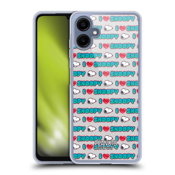 Peanuts Snoopy Boardwalk Airbrush I Love Pattern Soft Gel Case for Samsung Galaxy A06 4G