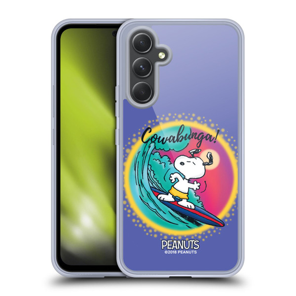 Peanuts Snoopy Boardwalk Airbrush Cowabunga Surf Soft Gel Case for Samsung Galaxy A54 5G