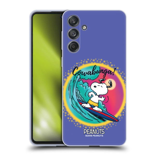 Peanuts Snoopy Boardwalk Airbrush Cowabunga Surf Soft Gel Case for Samsung Galaxy M55 5G