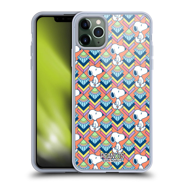 Peanuts Snoopy Deco Dreams Orange Pattern Soft Gel Case for Apple iPhone 11 Pro Max & MagSafe