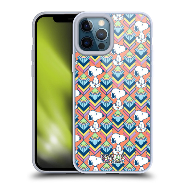 Peanuts Snoopy Deco Dreams Orange Pattern Soft Gel Case for Apple iPhone 12 Pro Max & MagSafe