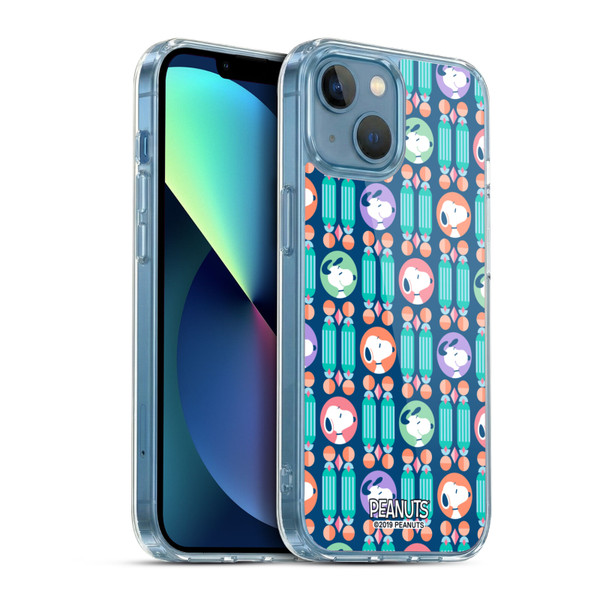 Peanuts Snoopy Deco Dreams Blue Pattern Soft Gel Case for Apple iPhone 13 Mini & MagSafe