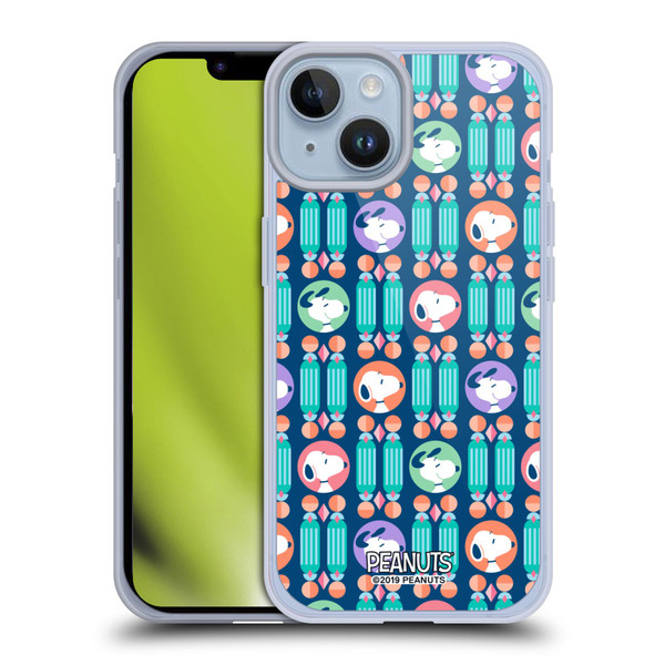 Peanuts Snoopy Deco Dreams Blue Pattern Soft Gel Case for Apple iPhone 14 & MagSafe