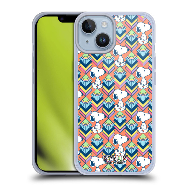 Peanuts Snoopy Deco Dreams Orange Pattern Soft Gel Case for Apple iPhone 14 & MagSafe
