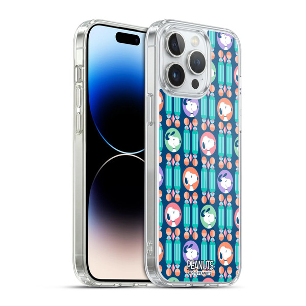 Peanuts Snoopy Deco Dreams Blue Pattern Soft Gel Case for Apple iPhone 14 Pro Max & MagSafe