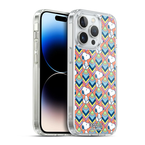 Peanuts Snoopy Deco Dreams Orange Pattern Soft Gel Case for Apple iPhone 14 Pro & MagSafe