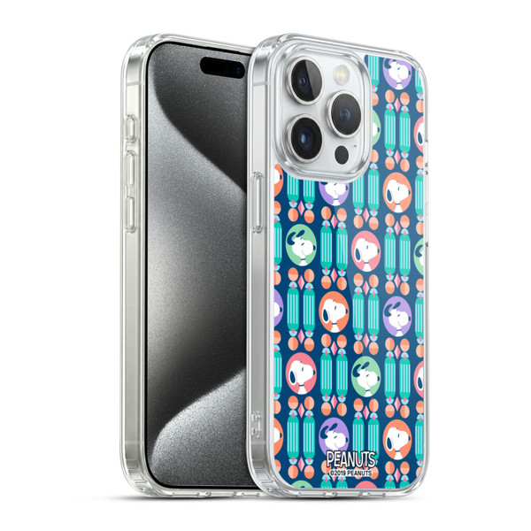 Peanuts Snoopy Deco Dreams Blue Pattern Soft Gel Case for Apple iPhone 15 Pro & MagSafe