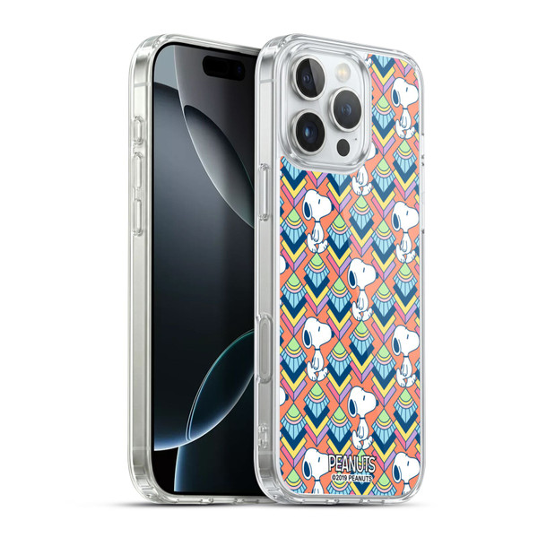 Peanuts Snoopy Deco Dreams Orange Pattern Soft Gel Case for Apple iPhone 16 Pro Max & MagSafe