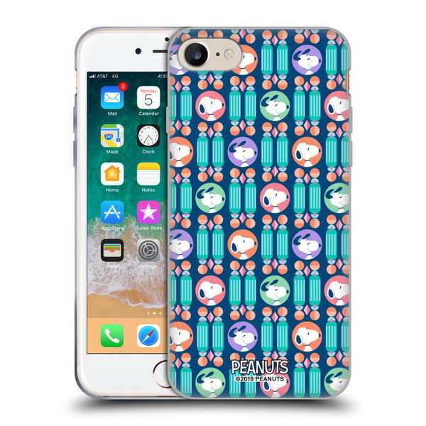 Peanuts Snoopy Deco Dreams Blue Pattern Soft Gel Case for Apple iPhone 7 / 8 / SE 2020 & 2022 & MagSafe