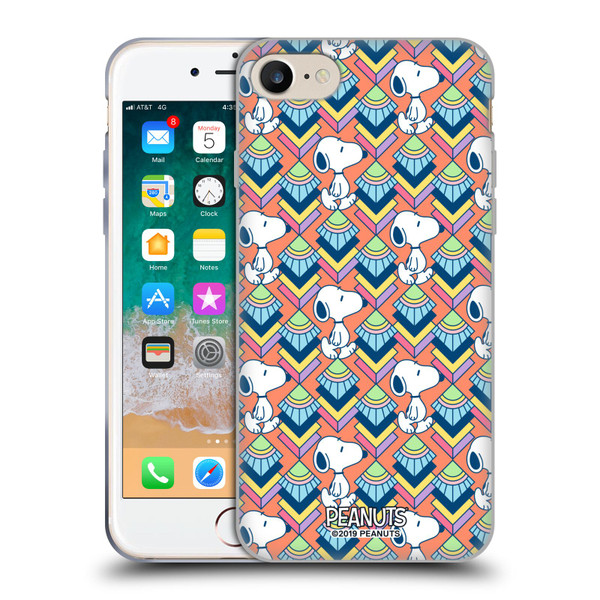 Peanuts Snoopy Deco Dreams Orange Pattern Soft Gel Case for Apple iPhone 7 / 8 / SE 2020 & 2022 & MagSafe