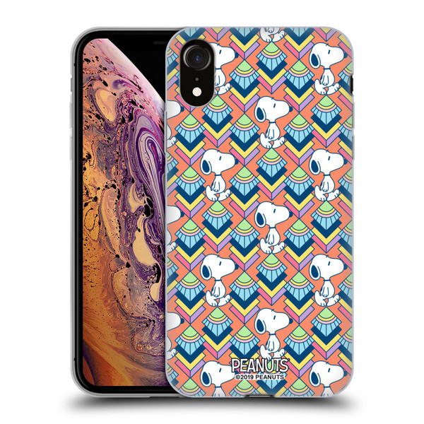 Peanuts Snoopy Deco Dreams Orange Pattern Soft Gel Case for Apple iPhone XR