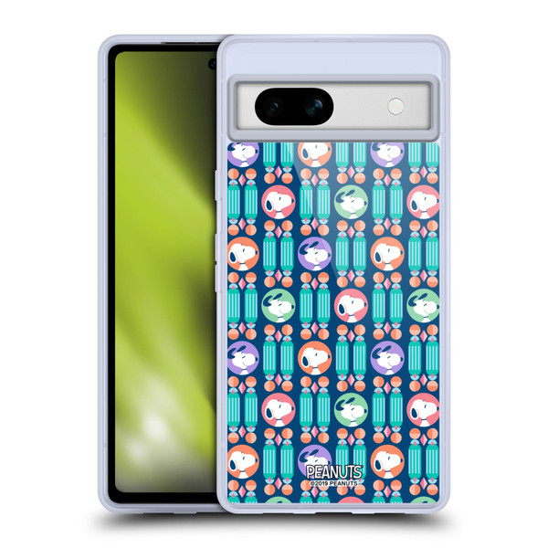 Peanuts Snoopy Deco Dreams Blue Pattern Soft Gel Case for Google Pixel 7a