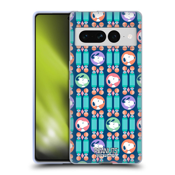 Peanuts Snoopy Deco Dreams Blue Pattern Soft Gel Case for Google Pixel 7 Pro