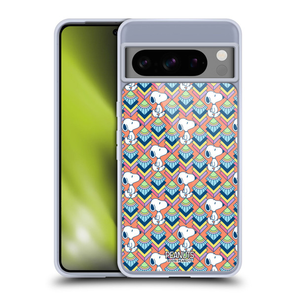 Peanuts Snoopy Deco Dreams Orange Pattern Soft Gel Case for Google Pixel 8 Pro