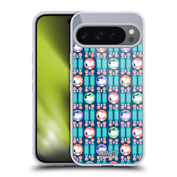 Peanuts Snoopy Deco Dreams Blue Pattern Soft Gel Case for Google Pixel 9 Pro XL