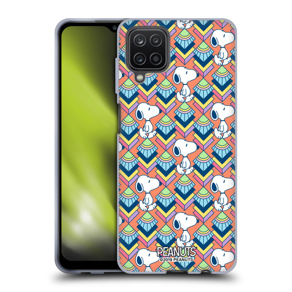 Peanuts Snoopy Deco Dreams Orange Pattern Soft Gel Case for Samsung Galaxy A12 (2020)