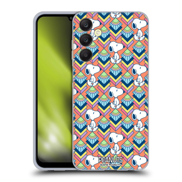 Peanuts Snoopy Deco Dreams Orange Pattern Soft Gel Case for Samsung Galaxy A25 5G
