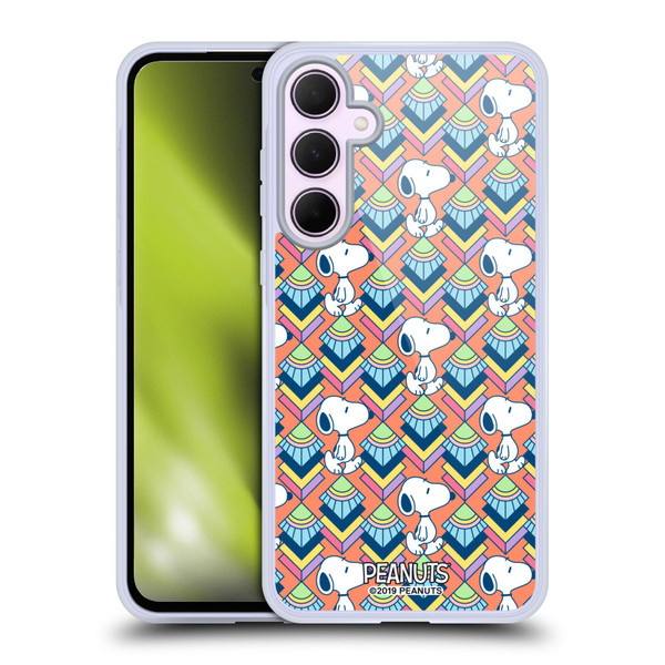 Peanuts Snoopy Deco Dreams Orange Pattern Soft Gel Case for Samsung Galaxy A35 5G