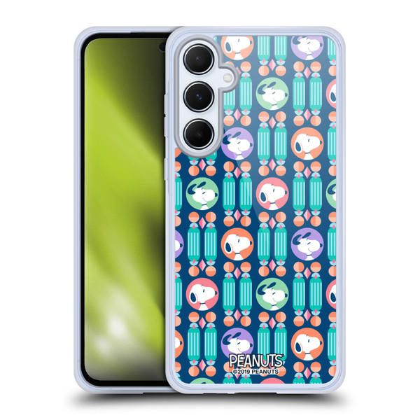 Peanuts Snoopy Deco Dreams Blue Pattern Soft Gel Case for Samsung Galaxy A55 5G