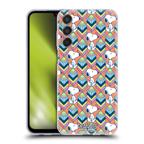 Peanuts Snoopy Deco Dreams Orange Pattern Soft Gel Case for Samsung Galaxy M15/F15 5G