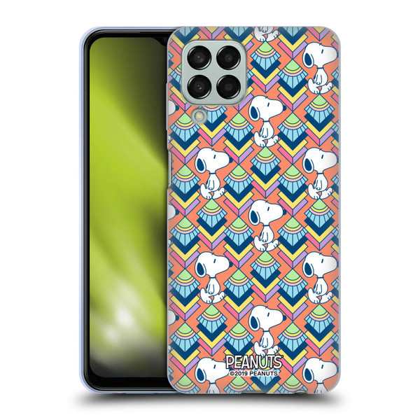 Peanuts Snoopy Deco Dreams Orange Pattern Soft Gel Case for Samsung Galaxy M33 (2022)