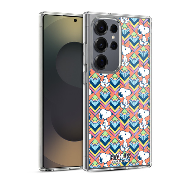 Peanuts Snoopy Deco Dreams Orange Pattern Soft Gel Case for Samsung Galaxy S25 Ultra & MagSafe