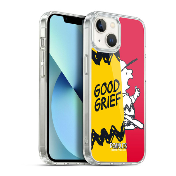 Peanuts Halfs And Laughs Charlie Good Grief Soft Gel Case for Apple iPhone 13