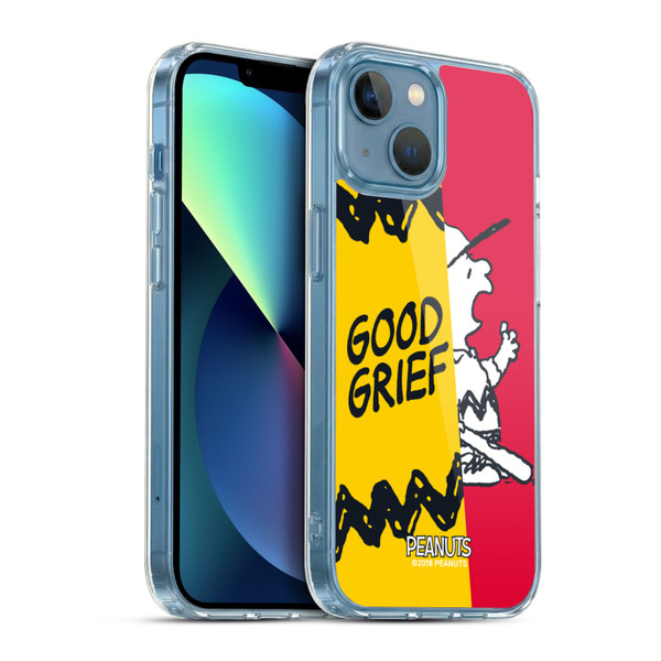Peanuts Halfs And Laughs Charlie Good Grief Soft Gel Case for Apple iPhone 13 Mini & MagSafe