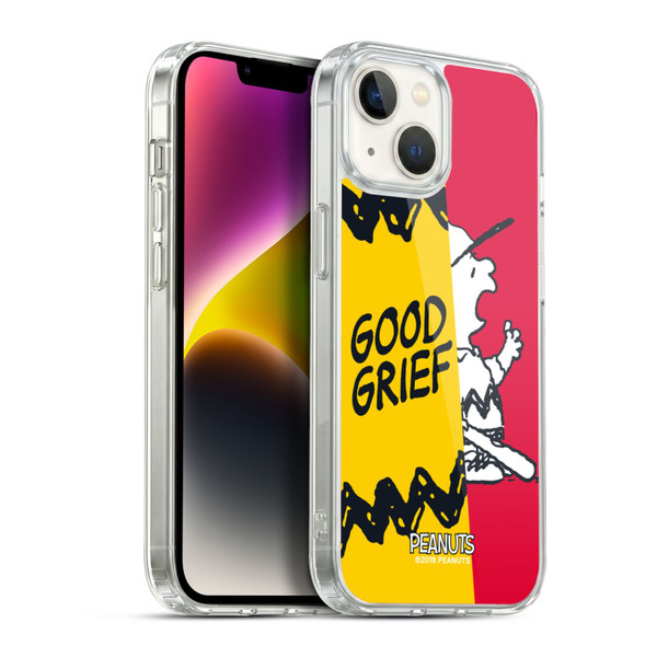 Peanuts Halfs And Laughs Charlie Good Grief Soft Gel Case for Apple iPhone 14