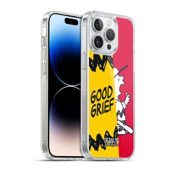 Peanuts Halfs And Laughs Charlie Good Grief Soft Gel Case for Apple iPhone 14 Pro Max & MagSafe