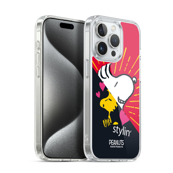 Peanuts Halfs And Laughs Snoopy & Woodstock 2 Soft Gel Case for Apple iPhone 15 Pro & MagSafe
