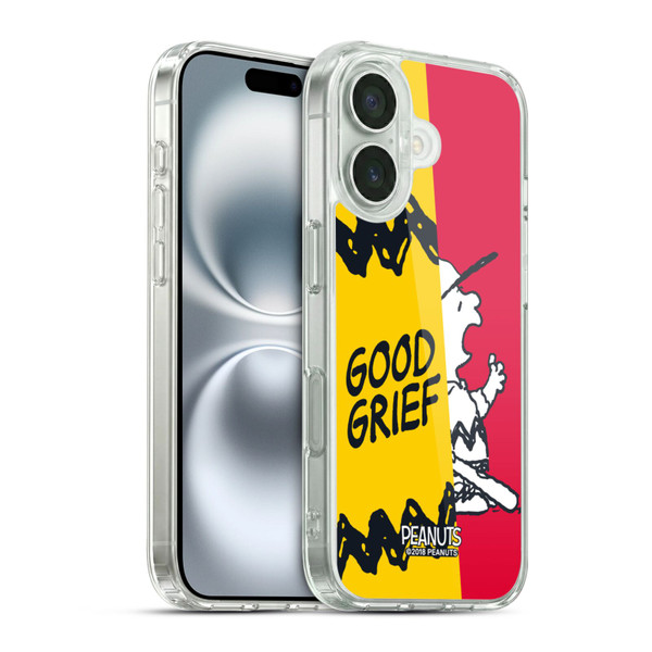 Peanuts Halfs And Laughs Charlie Good Grief Soft Gel Case for Apple iPhone 16 & MagSafe