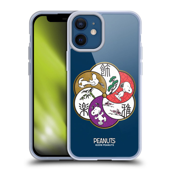 Peanuts Oriental Snoopy Badges Soft Gel Case for Apple iPhone 12 Mini & MagSafe