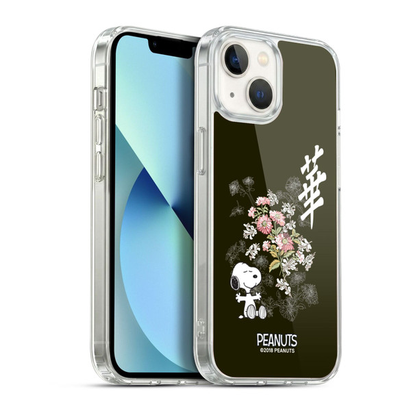 Peanuts Oriental Snoopy Floral Soft Gel Case for Apple iPhone 13