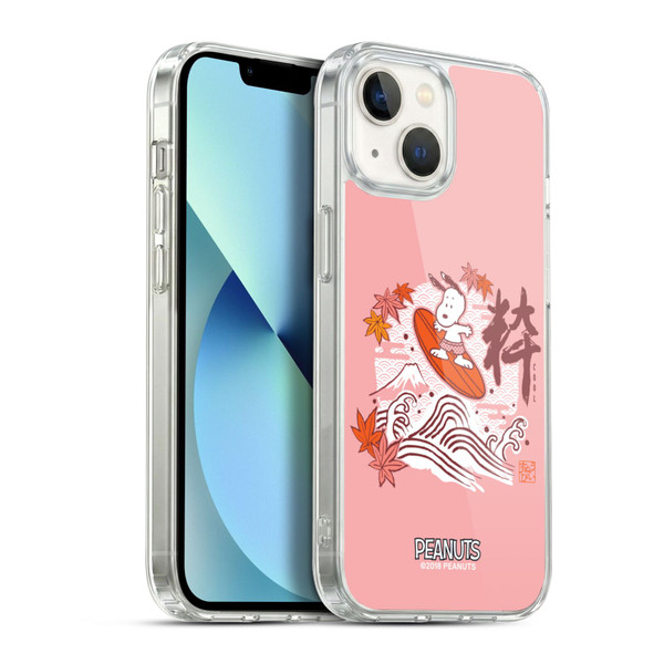 Peanuts Oriental Snoopy Surf Soft Gel Case for Apple iPhone 13