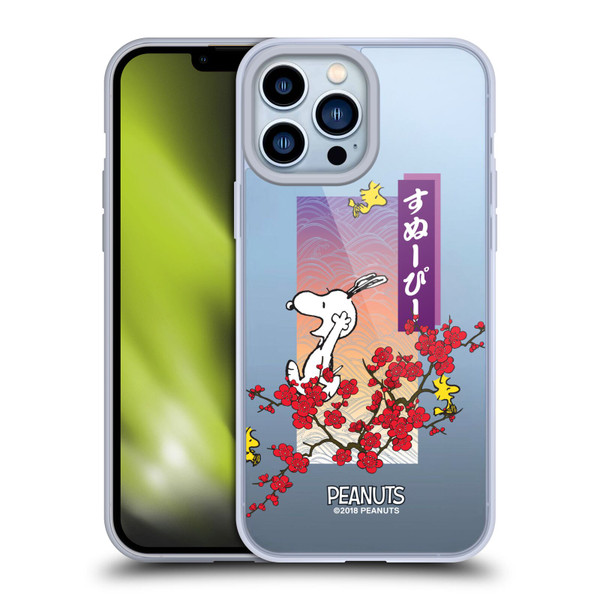 Peanuts Oriental Snoopy Cherry Blossoms 2 Soft Gel Case for Apple iPhone 13 Pro Max & MagSafe