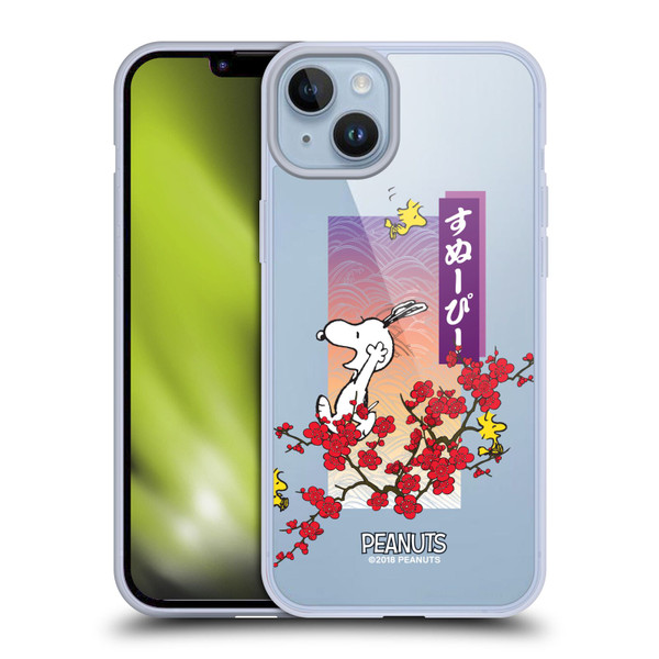 Peanuts Oriental Snoopy Cherry Blossoms 2 Soft Gel Case for Apple iPhone 14 Plus & MagSafe