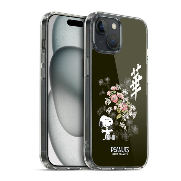 Peanuts Oriental Snoopy Floral Soft Gel Case for Apple iPhone 15 & MagSafe