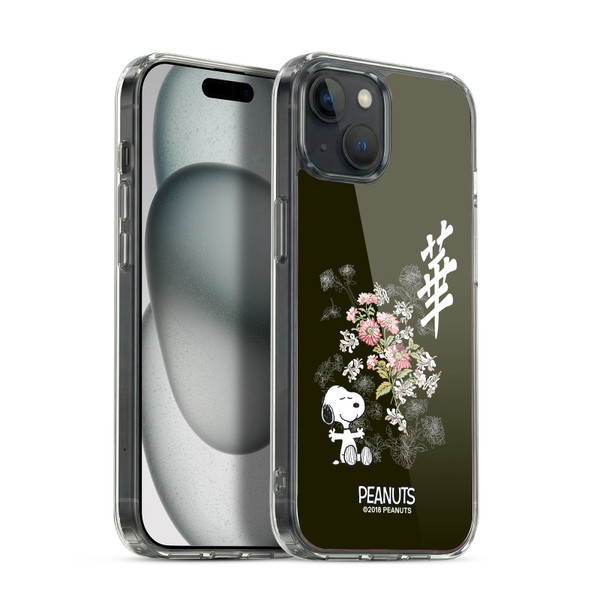 Peanuts Oriental Snoopy Floral Soft Gel Case for Apple iPhone 15 Plus & MagSafe